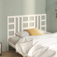 Produktbild för Sänggavel vit 141x4x100 cm massiv furu