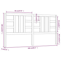 Produktbild för Sänggavel honungsbrun 206x4x100 cm massiv furu