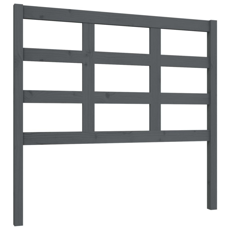 Produktbild för Sänggavel grå 105,5x4x100 cm massiv furu