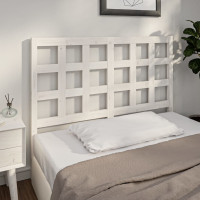 Produktbild för Sänggavel vit 125,5x4x100 cm massiv furu