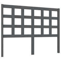 Produktbild för Sänggavel grå 125,5x4x100 cm massiv furu