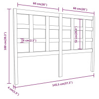 Produktbild för Sänggavel vit 145,5x4x100 cm massiv furu