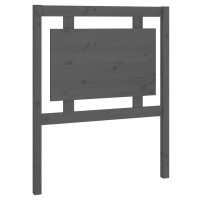 Produktbild för Sänggavel grå 80,5x4x100 cm massiv furu