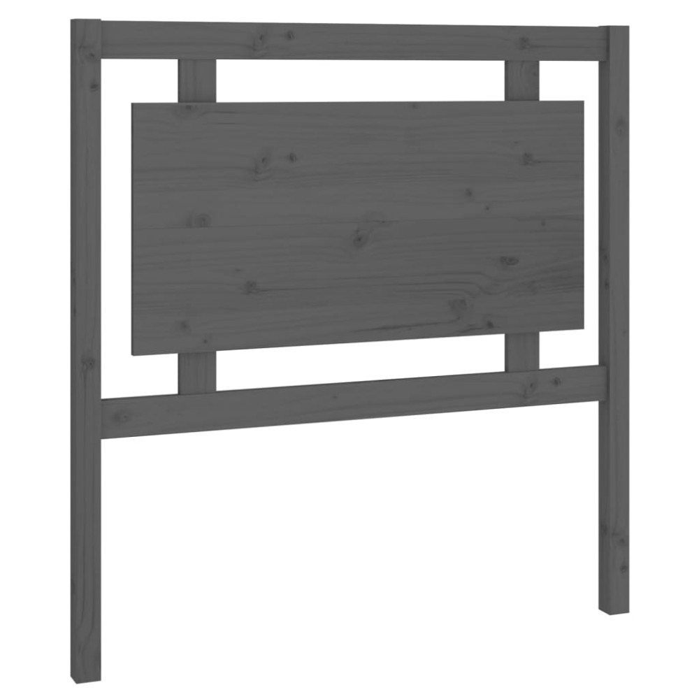 Produktbild för Sänggavel grå 95,5x4x100 cm massiv furu