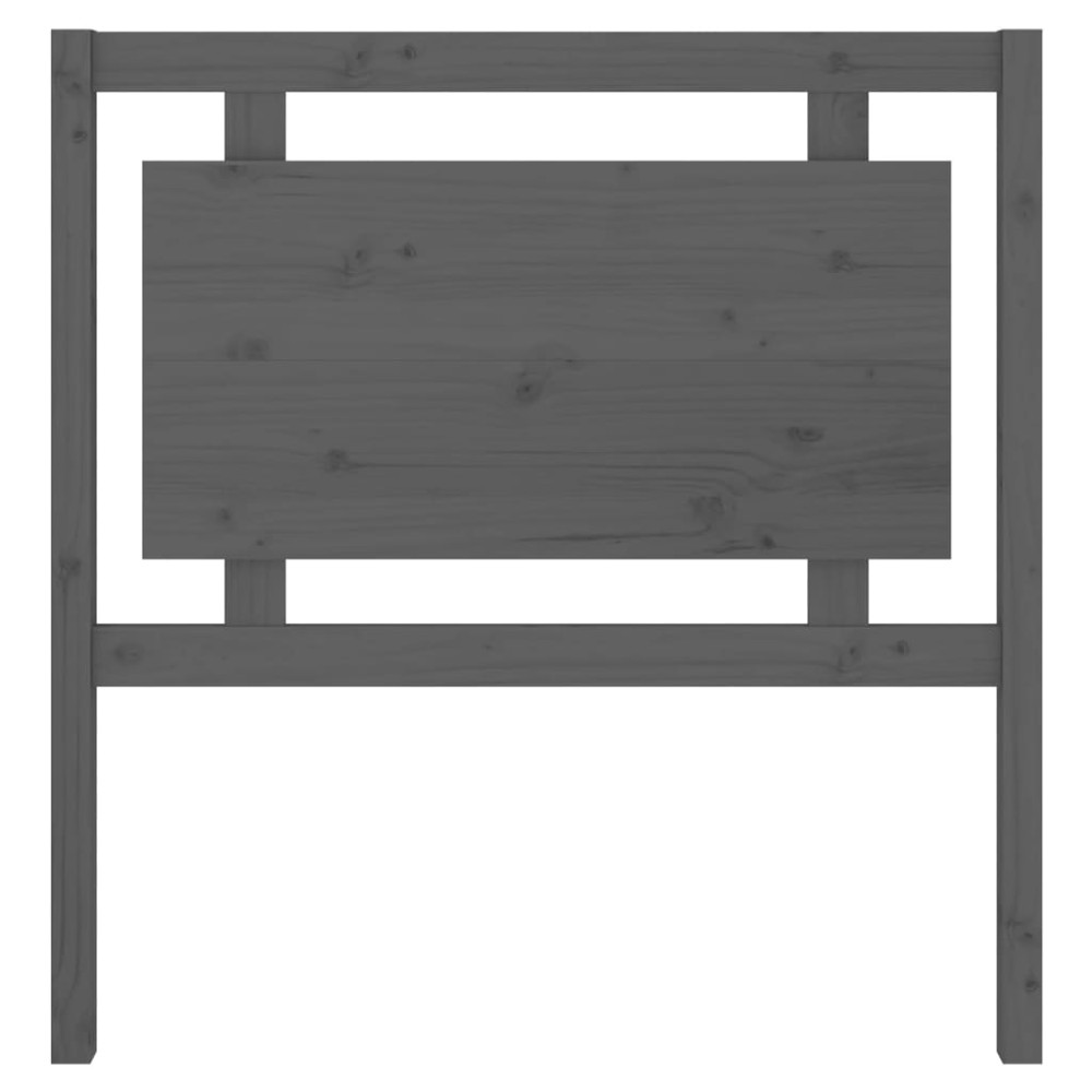Produktbild för Sänggavel grå 95,5x4x100 cm massiv furu