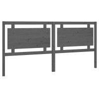 Produktbild för Sänggavel grå 205,5x4x100 cm massiv furu