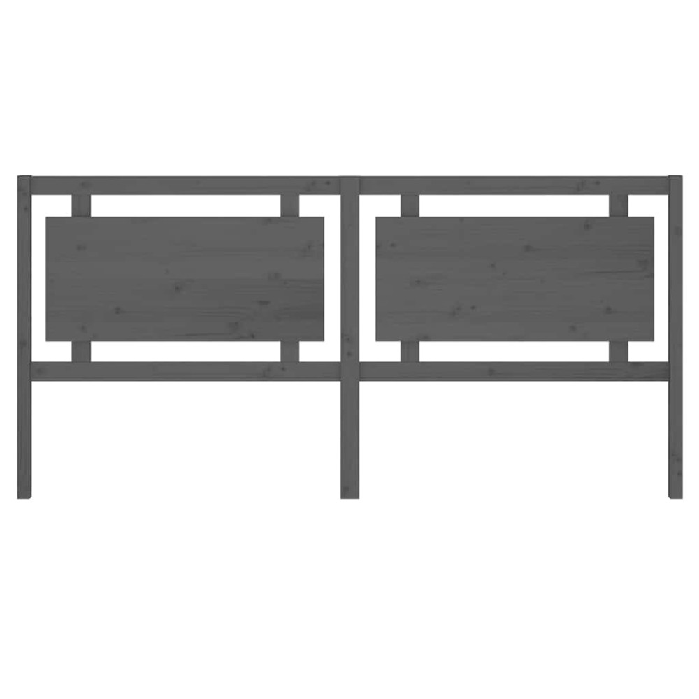 Produktbild för Sänggavel grå 205,5x4x100 cm massiv furu