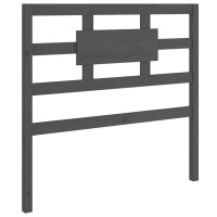 Produktbild för Sänggavel grå 80,5x4x100 cm massiv furu
