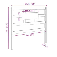 Produktbild för Sänggavel vit 105,5x4x100 cm massiv furu