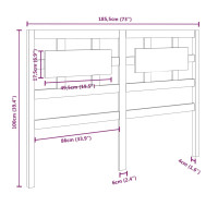 Produktbild för Sänggavel vit 185,5x4x100 cm massiv furu