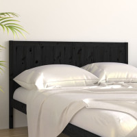 Miniatyr av produktbild för Sänggavel svart 145,5x4x100 cm massiv furu