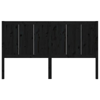 Miniatyr av produktbild för Sänggavel svart 145,5x4x100 cm massiv furu