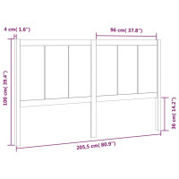 Produktbild för Sänggavel honungsbrun 205,5x4x100 cm massiv furu