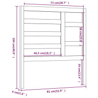 Produktbild för Sänggavel vit 81x4x104 cm massiv furu