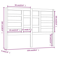 Produktbild för Sänggavel vit 126x4x104 cm massiv furu