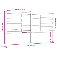 Produktbild för Sänggavel vit 186x4x104 cm massiv furu