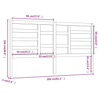 Produktbild för Sänggavel vit 206x4x104 cm massiv furu