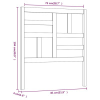 Produktbild för Sänggavel 81x4x104 cm massiv furu