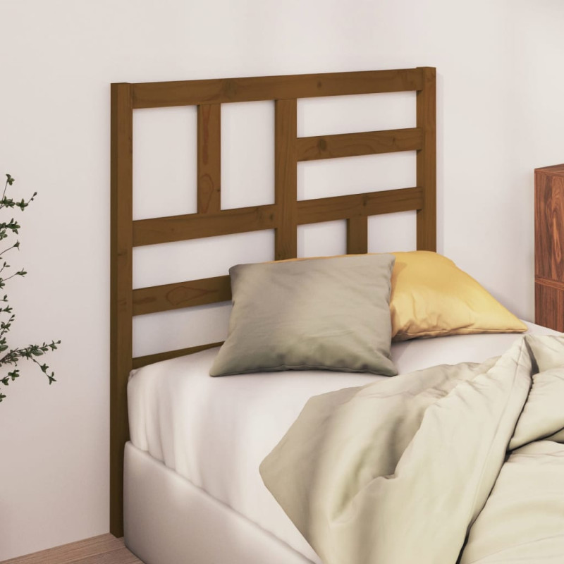 Produktbild för Sänggavel honungsbrun 106x4x104 cm massiv furu