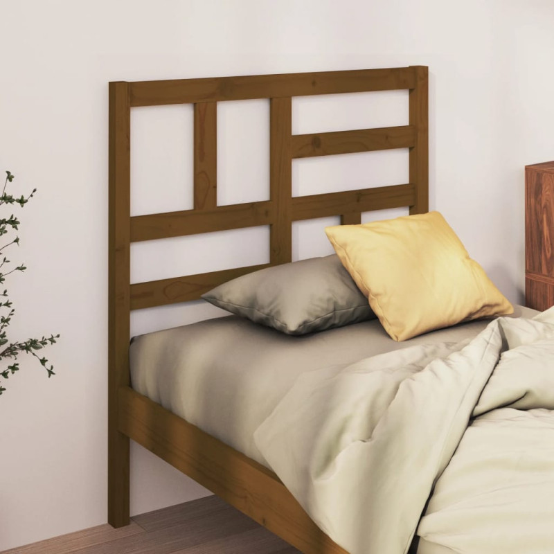Produktbild för Sänggavel honungsbrun 106x4x104 cm massiv furu