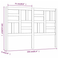 Produktbild för Sänggavel 156x4x104 cm massiv furu