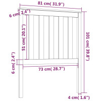 Produktbild för Sänggavel 81x6x101 cm massiv furu