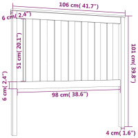 Produktbild för Sänggavel 106x6x101 cm massiv furu