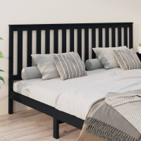Produktbild för Sänggavel svart 206x6x101 cm massiv furu