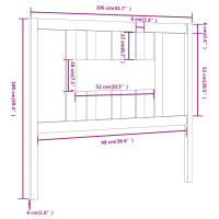 Produktbild för Sänggavel grå 106x4x100 cm massiv furu