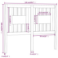 Produktbild för Sänggavel grå 126x4x100 cm massiv furu