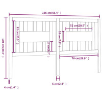 Produktbild för Sänggavel grå 166x4x100 cm massiv furu