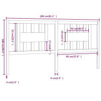 Produktbild för Sänggavel grå 206x4x100 cm massiv furu