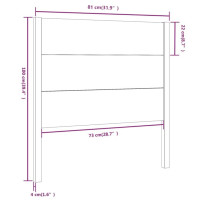 Produktbild för Sänggavel vit 81x4x100 cm massiv furu