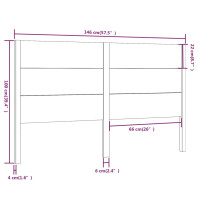 Produktbild för Sänggavel vit 146x4x100 cm massiv furu