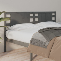 Produktbild för Sänggavel grå 146x4x100 cm massiv furu