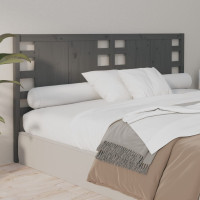 Produktbild för Sänggavel grå 146x4x100 cm massiv furu