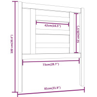 Produktbild för Sänggavel honungsbrun 81x4x100 cm massiv furu