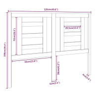 Produktbild för Sänggavel honungsbrun 126x4x100 cm massiv furu