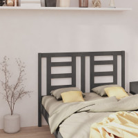 Produktbild för Sänggavel grå 141x4x100 cm massiv furu