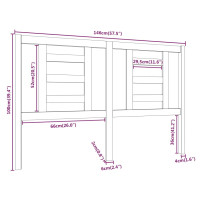 Produktbild för Sänggavel honungsbrun 146x4x100 cm massiv furu