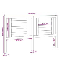 Produktbild för Sänggavel honungsbrun 156x4x100 cm massiv furu