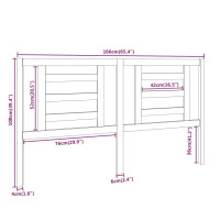 Produktbild för Sänggavel honungsbrun 166x4x100 cm massiv furu