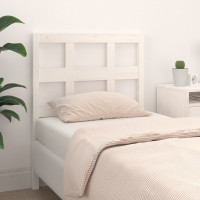 Produktbild för Sänggavel vit 80,5x4x100 cm massiv furu