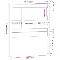 Produktbild för Sänggavel vit 80,5x4x100 cm massiv furu