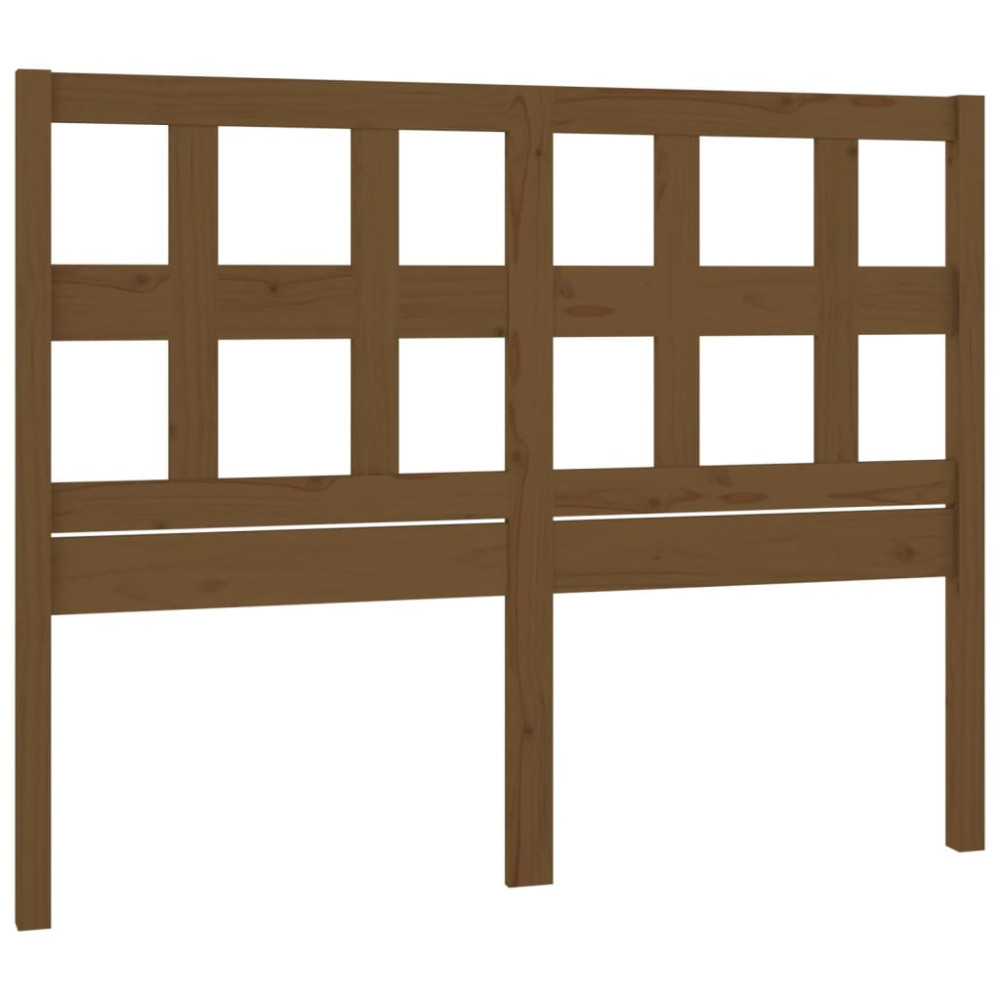 Produktbild för Sänggavel honungsbrun 125,5x4x100 cm massiv furu
