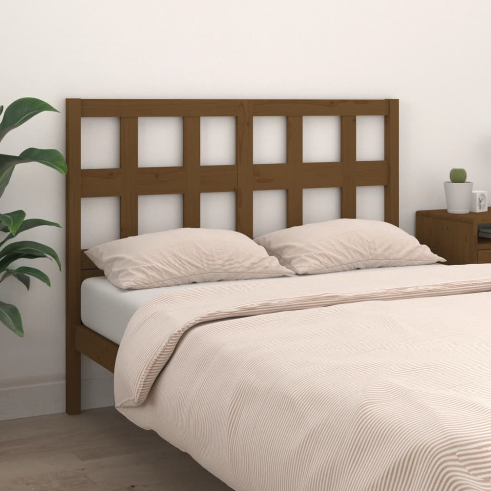 Produktbild för Sänggavel honungsbrun 125,5x4x100 cm massiv furu