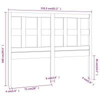 Produktbild för Sänggavel grå 155,5x4x100 cm massiv furu