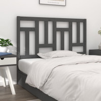 Produktbild för Sänggavel grå 145,5x4x100 cm massiv furu