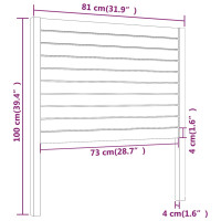 Produktbild för Sänggavel 81x4x100 cm massiv furu