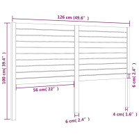 Produktbild för Sänggavel grå 126x4x100 cm massiv furu